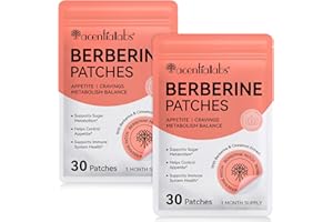 UOCASI Patch Di Berberina Per L'Equilibrio Metabolico, Supporto Alla Forma Sana, 2 x 30Pcs Supporto Al Metabolismo Adesivi Per La Pelle Della Pancia Tutta La Pelle