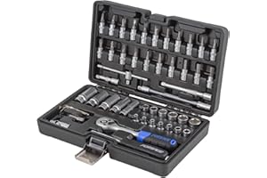 FORSAGEPOL Werkzeugsatz 1/4" 51-tlg 6-kant // Werkzeugset für Auto // Werkzeugkoffer mit Stecknüsse 1/4" // Geschenk Werkzeug Kit