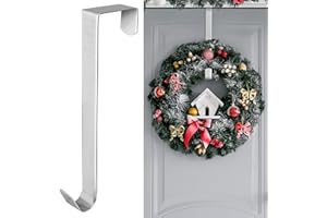 Aodaer 12 Inch Silver Metal Wreath Hook Non-Slip Christmas Hanging Hooks for Party Holiday Home Decoration