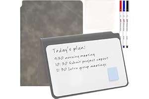 Elezeal A5 Dry Erase Whiteboard, Portable Small Whiteboard Notebook Notepad, Reusable Mini White Boards with Erasable Marker for Office Business Writing Noting Planning (Grey-1 Pack)