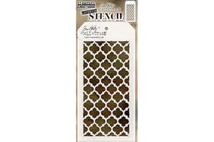 Stampers Anonymous Tim Holtz Doodle Stencil, Trasparente, Materiale Sintetico, Transparent, 28.3 x 11.4 x 0.1 cm
