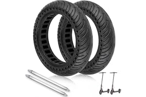 ANSENI Nouvelle Version Pneu Plein pour Xiaomi trottinette M365,1S, Essential,Pro2,Gotrax gxl/XR,Roue Élastique,Anti Crevaison Increvable Solide 8,5 Pouces (Noir 2 unités+Leviers)