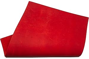 HAPPER STUDIO Cuir de vachette 2 mm d'épaisseur Pull-Up Crazy Horse Cuir véritable Feuilles de cuir pour travaux manuels (A3 (297 x 420 mm), Rouge, 1)