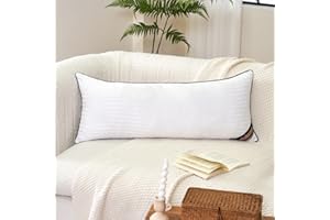 JOJOGOGO 14x36 White Indoor Large Lumbar Pillow Inserts 1Pack, 14 x 36 Long Outdoor Synthetic Down Alternative Pillow Inserts Hypoallergenic Decor Pillows for Sofa Bed Patio Furniture and Couch