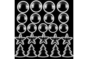 OTCRAFT Lot de 50 pochettes adhésives en plastique transparent pour cartes shaker, cercles, étoiles, cercles, arbres, dômes 3D pour la fabrication de cartes shaker, couvercles en plastique transparent