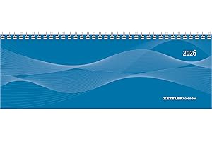 ‎ZETTLER Zettler Tisch-Querkalender Profi blau 2026 – Wochenkalender 30 × 11 cm, 1 Woche/2 Seiten, mit Notizblatt & Jahresübersicht, Zeiteinteilung 8–21 Uhr, Monatsregister, Ringbindung, FSC-zertifiziert