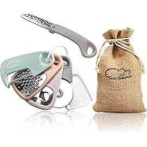 Set van 5 keukenhulpen, mini groenteschiller, ruimtebesparende keukenaccessoires, campingaccessoires, kaas chocoladeraar, flesopener, pizzasnijder, knoflook gemberrasp (zwart