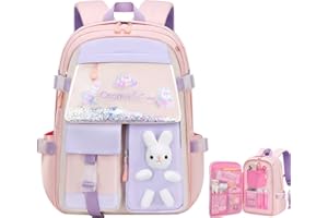 Aytop School Bag for Girls, Ultralight Children's Backpacks Casual Girls School Backpack Lightweight Students Daypacks Large Capacity Waterproof 1-6 Grade Primary Book Bags for School Trip