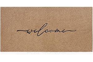 AAZZKANG Welcome Mats for Front Door Extra Large 120 x 45 cm with Durable Non Slip Rubber Backing Ultra Absorb Mud Easy Clean Entry Door mat for Indoor High Traffic Areas Outdoor Doormat Brown