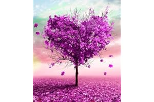 通用 Kit per diamond painting 5D per adulti, bambini, fai da te con numbers, albero amato, set completo di strass per ricamo a punto croce, decorazione per la casa (30 x 40 cm), purple, XC362