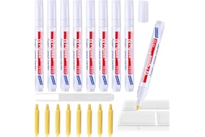 PKCHYE Blanqueador de Juntas Azulejos, Limpia Juntas Baldosas, Bolígrafo de Lechada Rotulador para Azulejos Baño, Marcador de Juntas de Azulejos, 8 unidades (blanco)