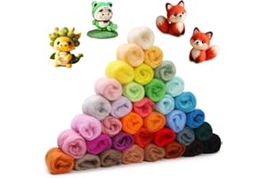Namner Filzwolle 36 Farben Set, 108g Märchenwolle aus Schafwolle für Nassfilzen & Trockenfilzen, Premium Merinowolle zum Filz Basteln & Stricken, Filzen Starterset mit Naturfasern