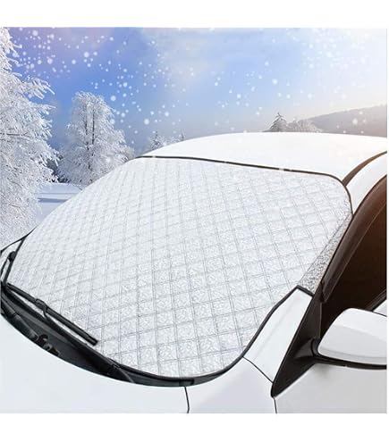 OxGord Rear Windshield Snow Cover - All Weather Protector For Cars & Small SUVs, Anti-Theft Design
