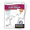 100 Pieces White Cross Cutouts with IDEA Guide, 2-Sided US Made Card Stock Punch Out Large and Small Crosses for Bible Crafts, Sunday School, Classroom Decor & Faith-Based Activities- FreshCut Crafts