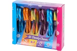 NCA Lot de 12 Sucres d’Orge Multicolores - Confiserie Goût Cerise, Cola, Pastèque & Multi-fruits – Bonbons de Noël Sans Gluten Vegan pour Enfants – Décoration Sapin Acidulée et Colorant Naturel