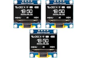 QIQIAZI Module d'affichage OLED I2C 0,96" - 3 modules d'affichage I2C 128 x 64 pixels I2C - Compatible avec Arduino et Raspberry Pi (blanc)