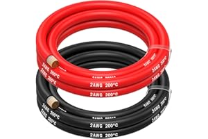 MMOBIEL 2 AWG Cable Eléctrico de Silicona - 2 Gauge (33,6mm²) Cable Cobre Estañado - 2 Cables Separados Rojo y Negro Cada Uno 1,5 m para Refrigeras, Climatizador, Batería Coche, Batería Soldadura
