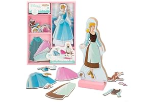 COLORBABY 48728 Woomax-Disney jgo Dresses Wood magn 22x30cm-princesses, 30 piezas