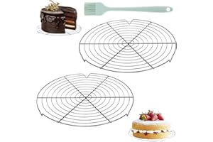 Aarcyye Grilles de Refroidissement, Lot de 2 Grilles de Refroidissement Rondes en Métal, 32 cm Grille de Refroidissement Ronde en Acier Inoxydable, pour Réfrigérer, Cuisson à la Vapeur, Vidange