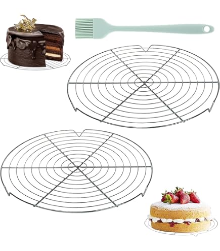 2 Grilles De Cuisson Rondes Inox - 27,5 Cm Et 20 Cm - Pieds 3 Cm, Multi-usages (vapeur, Refroidissement, Cuisson)