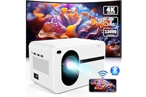 WIELIO Projecteur Mini WiFi Bluetooth Portable Indoor Outdoor Native 1080P Full HD Display 200 inch, Compatible avec iPhone/Android/TV Stick/PS5