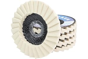 QZATACAEN Felt Flap Disc Abrasives, 127mm x 22.2mm(5" x 7/8") Arbor Buffing Polishing Wheel, Felt Flap Disc Buffing Wheel,for Angle Grinder - 5 Pack