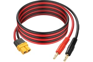 YACSEJAO XT60 a 4,60 mm banana tappi 3FT/1M 14 awg i connettori a banana da 4 mm a XT60 contengono gli stabilizzatori per voi come ad esempio gli elicotteri XT60.