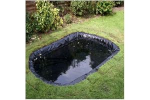 CHENLYD PVC Teichfolie Schwarz, 8 m x 7 m 8 m x 6 m Teichfolie Gartenteich HDPE für Fischteich Bachbrunnen Wassergarten Wassergarten, UV und Witterungsbeständig Teichfolie Garte(Color:20S,Size:8x8M(26x26ft))
