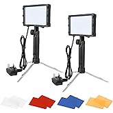 EMART LED Video Light 2 Pack, Portable 60 LED 5500K Continuous Photography Lighting Kit for Table Top Photo Studio Lamp with 