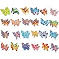 Rhomba Butterfly Cupcake Toppers 96PCS Eatable Food Decoration Cake Decoration Wafer Paper for Wedding Cakes Desserts(Mixed colors)