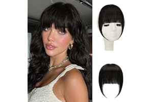 Sofeiyan Frangia Clip Capelli Veri Frangetta Finta Extension 100% Capelli Veri Natural Bangs Hair Clip Frontale Frangia Posticci per Capelli Donna