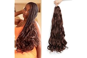 WoWCFyyds 8 opakowań francuskich warkoczy kręconych włosów, 61 cm, luźne fale, spiralne, kręcone, 75 g/opakowanie, miękkie francuskie loki, syntetyczne włosy do warkoczy (33#)