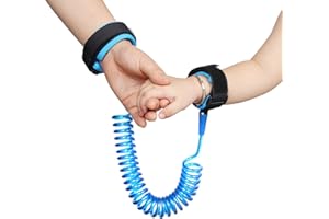 Conruich Baby Anti-Verloren Handgelenk Gürtel Kinder Sicherheit Handschlaufe 2.5 m um 360 ° drehbar Elastisches Drahtseil Atmungsaktiv Baumwolle Armgelenk Band für Spaziergänge und Reisen im Freien