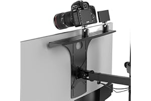 HumanCentric DSLR Monitor Mount Large, Desk Camera Mounting, Light Webcam, Microphone Shelf for Monitor VESA Arm, Replace Clamp Tripods, 100x100mm Patterns, Aluminum, Hardware Included
