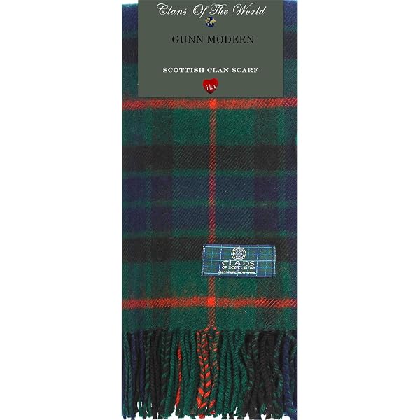 I LUV LTD Hunter Modern Tartan Schal – 100% Reine Lambswool, Clan Design