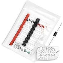 Diodi TVS 1.5KE400A 400V 1500W - Confezione Da 20 Pezzi Per Protezione Elettrica