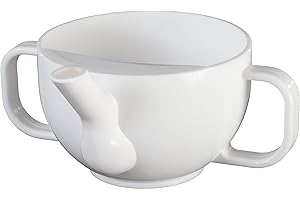 Dr. Junghans Medical 29001 - Tazza con 2 maniglie e beccuccio per i disabili, bianco