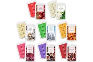 Scent-Hi Cera Profumata Si Scioglie, Cubetti di Cera, Cera di Soia, Altamente Profumata e Di Lunga Durata, Regalo di San Valentino 8 x 2.5oz Cocco e Vaniglia, Menta e Gelsomino Bianco ecc.
