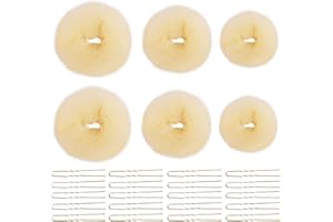YOOSSO Lot de 6 Donuts Chignon et 20 pcs Épingles à Cheveux, Donuts Cheveux Accessoire pour Chignon Donut de Coiffure pour Enfants Filles Femmes Danseurs (Beige)