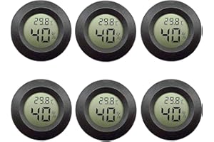 Lpluziyyds LCD Digital Hygrometer Thermometer, Indoor Outdoor Humidity Meter Temperature Gauge for Humidifiers Dehumidifiers Greenhouse Basement Babyroom, 6 Pack
