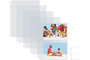 Better Office Products Photo Album Refill Sheets, 5 x 7 Inch, Heavyweight, Diamond Clear 3 Ring Photo Binder Page Refills, by , 200 Total Photos, Each 2-Pocket Sheet Holds Up to 4 Photos (50 Pack)