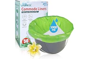 JOCCIK Commode Liners with Absorbent Pad 50 Pack, Bedside Commode Disposable Bags Universal Fit All Standard Toilet Chair Bucket