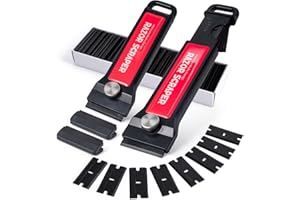 FOSHIO 2 Stück Plastik Schaber Kunststoff Schaber mit 100 Kunststoff klingen, Plastikschaber für klebereste entferner, klebstoffentferner, kunstoffschaber klebereste entferner