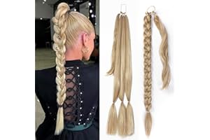 EMMOR Cola de caballo larga y recta trenzada - Flexible y saludable, ideal para uso diario en mujeres.