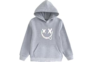 Xumplo Sudaderas con capucha para niños de manga larga con capucha para adolescentes, camisetas casuales para adolescentes de 5 a 14 años