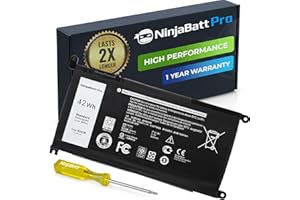 NinjaBatt Battery for Dell WDX0R P69G Inspiron 13 15 5000 7000 5570 5567 7579 5578 5568 7569 5579 5565 7573 13 7378 5378 7368 5379 5368 7375 17 5767 Y3F7Y - [42Wh/11.4v]