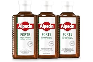 Alpecin Medicinal FORTE Tonico - 3 x 200 ml - Efficace contro forfora e caduta dei capelli, allevia il prurito del cuoio capelluto, lenisce le irritazioni, ideale per capelli grassi