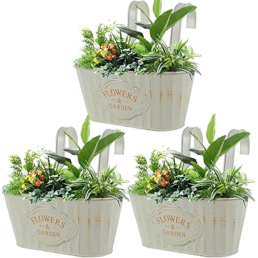 6 Stuks Vinyl Hekhaken - Roestvrij Stalen Hangbeugels Voor Plantenbakken, Vogelvoeders En Verlichting - Voor Binnen En Buiten (Bruin)