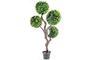 Geko 1-Piece Large 90 cm Single Artificial UV Boxwood Topiary Tree