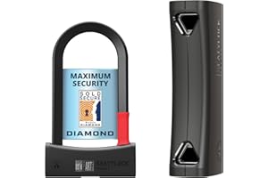 SeatyLock Mason Bike U Lock - Patented Heavy Duty Anti Theft Sold Secure Diamond Rated Bike ULock - High Security Bicycle Lock with Key for Electric and City Bikes (18CM)